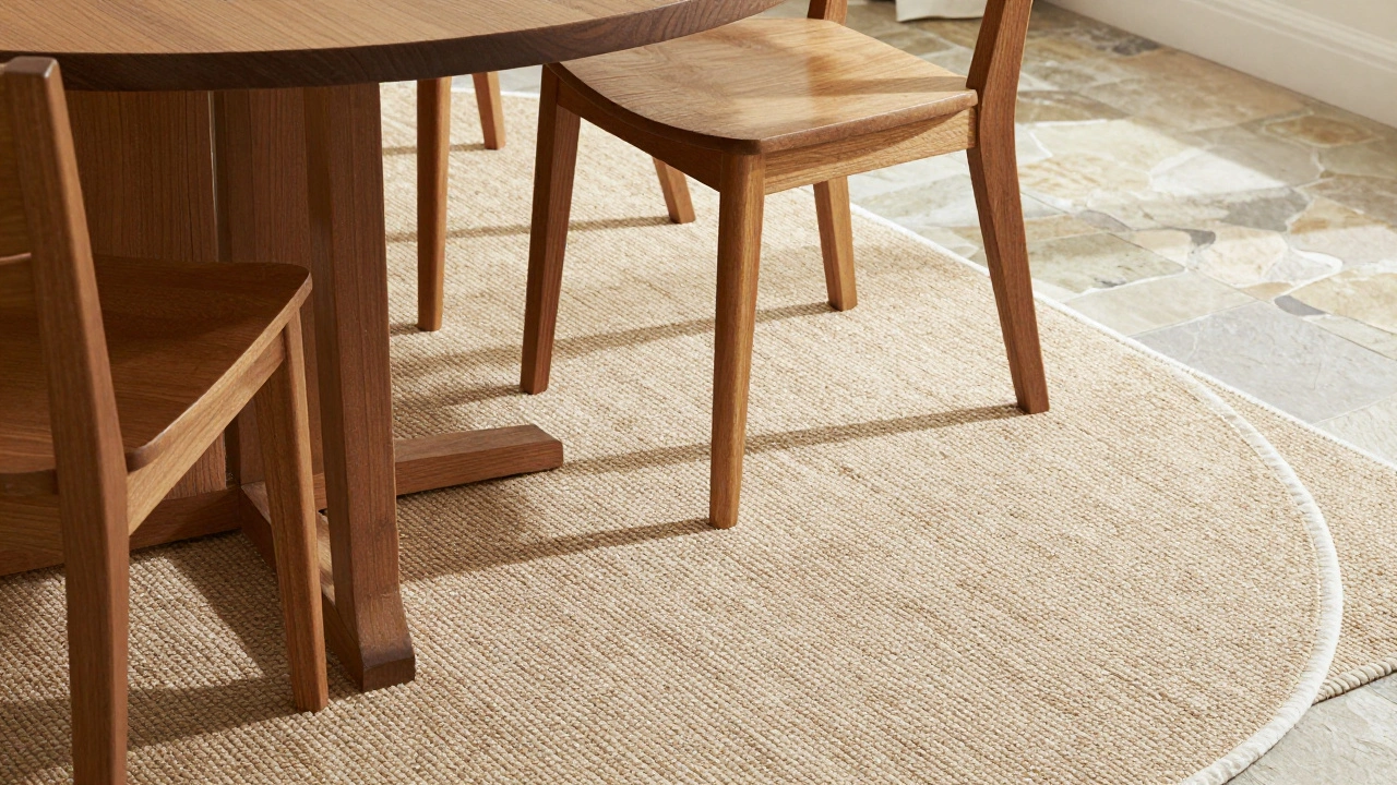 Dining chair legs staying on rug when pulled out from table