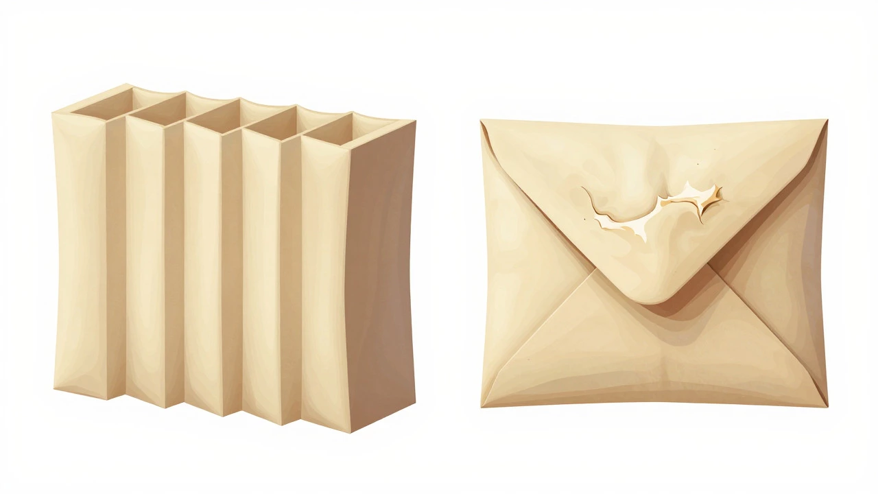Illustration comparing baffle box and traditional cushion structures